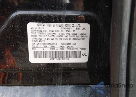 2017 Infiniti Q50 3.0T Premium from USA, damaged, VIN JN1EV7AR3HM835658